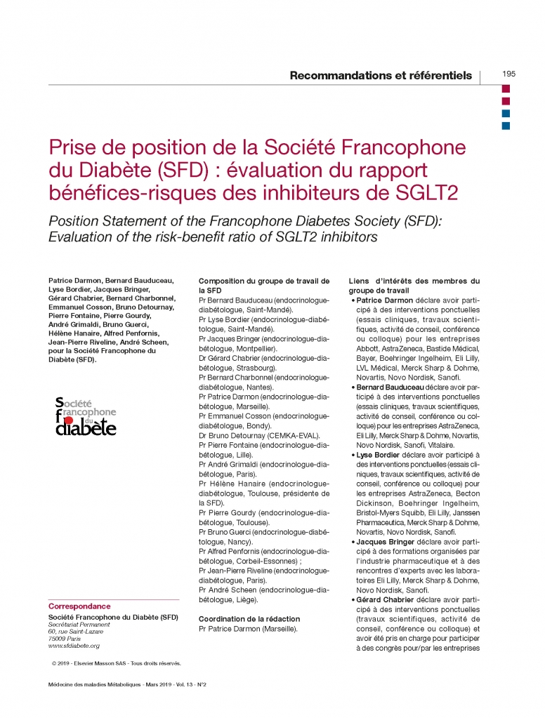 évaluation du rapport bénéfices-risques des inhibiteurs de SGLT2