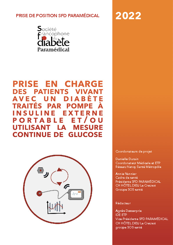 Prise en charge des patients vivant avec un diabète traités par pompe à insuline externe